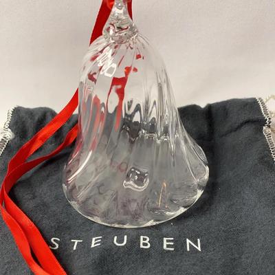 Steuben Crystal Bell Christmas Ornament