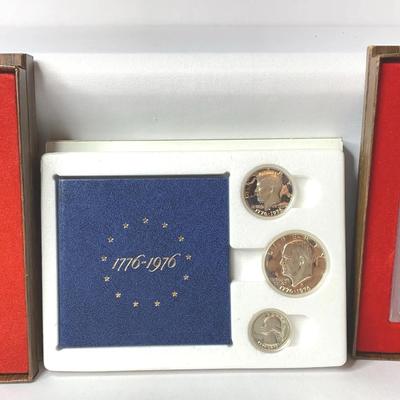 Bicentennial 40% Silver Set, 1972S Eisenhower Proof Dollar, 1974S Eisenhower Proof Dollar