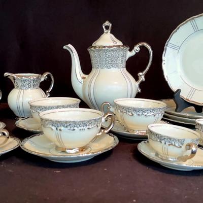 Mitterteich Bavaria Platinum Trim Tea Set & Plates