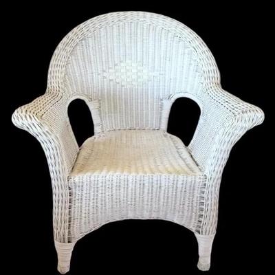 White wicker chair