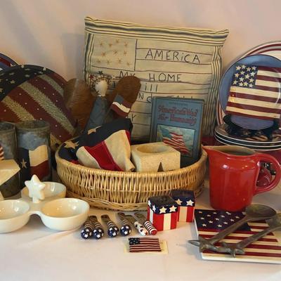Huge Collection Of Patriotic Decor And Serving Pieces