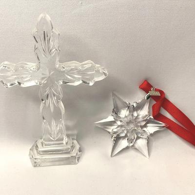 Waterford Crystal Cross & Swarovski Crystal 2000 Snowflake Christmas Ornament