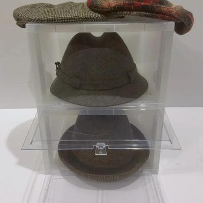 Lot Of Four Designer Men’s Hats Includes Storage Cases!