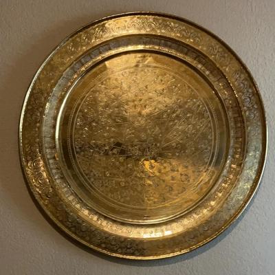 Large Vintage Brass Plate