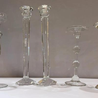 Crystal Candle Holders: Shannon(2) Jarrett Rosenthal & Glass Candle Holder