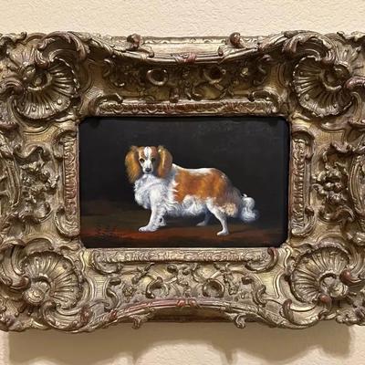 Ornately Framed Painting Of King Charles Spaniel *Heavy*