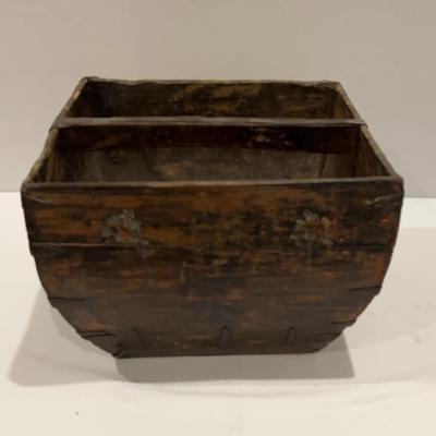 Antique Chinese Wood Rice Bucket- Lot 2