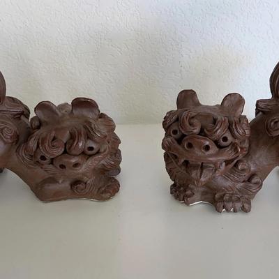 Pair Of Sisha Statues