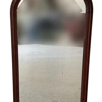 Vintage Arch-Top Mirror With Wood Frame