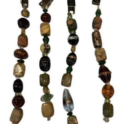 Beaded badge holders with a clip