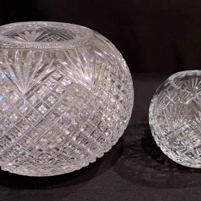 Waterford Glandore cut lead crystal rose bowl Very Heavy & Cut Crystal Rose Bowl Vase