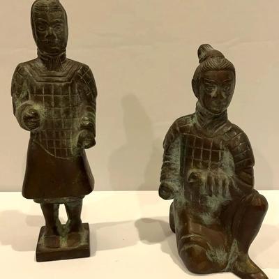 Chinese Bronze Warrior Statues