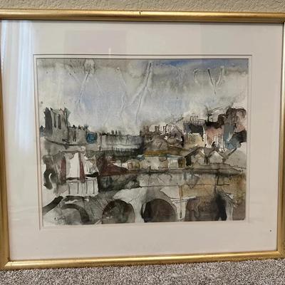 Framed Watercolor Painting By C. Sibley