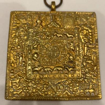 Antique Tibetan Brass Zodiac Amulet Pendant