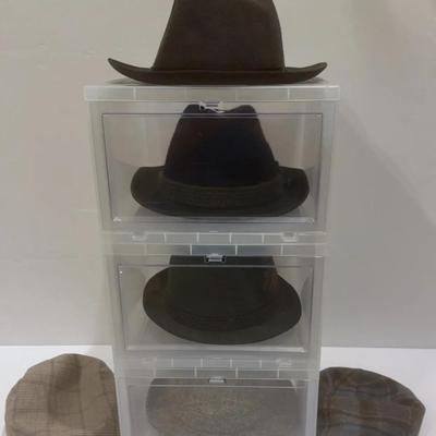 Lot Of Six Men’s Hats With Storage Cases Included