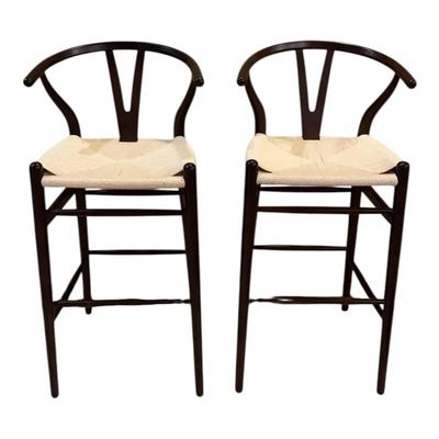 Wood And Weave Counter Stools (2)