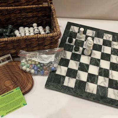 Marble Chest Set, Wood Finger Labyrinth & Marbles