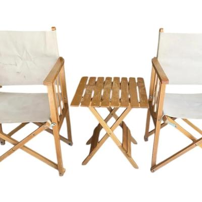 Foldable Wooden Table And 2 Chairs Set