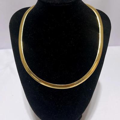 14K White And Yellow Gold Reversible Omega Collar Necklace