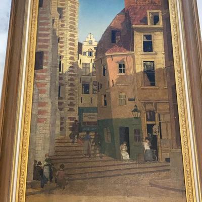 The Postman In Rosenthal Framed Oil Painting  Hesketh Hubbard
