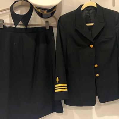 Vintage Naval Academy, Full Uniform, Jacket, Skirt, Hat, And Collar