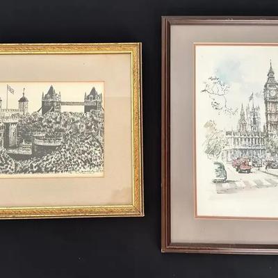 Tower Of London & Big Ben Framed Prints