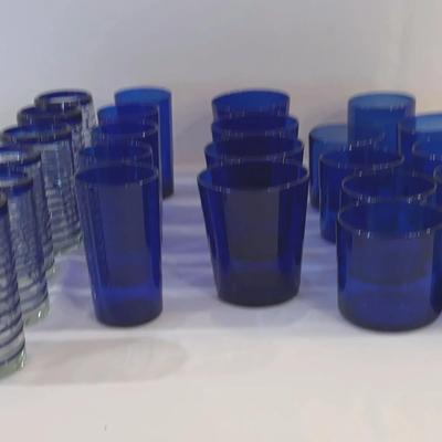 Colbalt Blue Spiral Deaign Glasses & More Colbert Blue Glassware