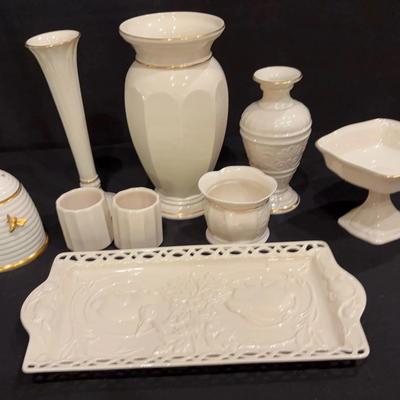 Lenox Vases, Tray, Candy Dish & Beehive Honey Pot