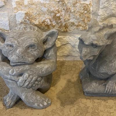 Pair Of Stone Gargoyle Statues