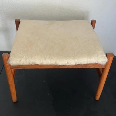 Handmade Wood And Sheepskin Stool