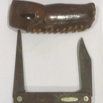 High Quality Vintage Knife With Leather Sheath