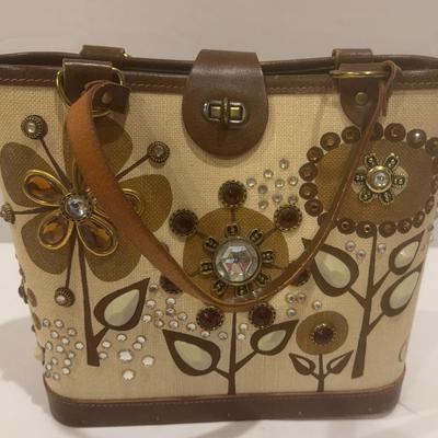 Enid Collins Of Texas Vintage Handcrafted Jeweled Carriage Purse