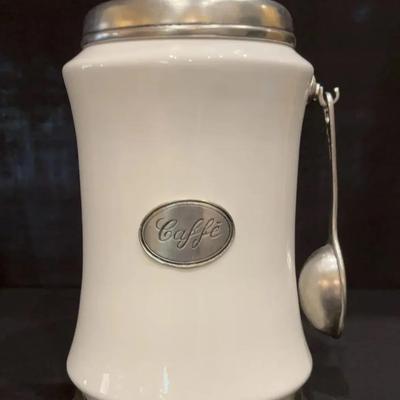 Arte Italica Tuscan Coffee Canister with Spoon- Made In Italy