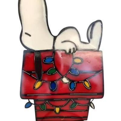Metal Snoopy Christmas Yard Decoration