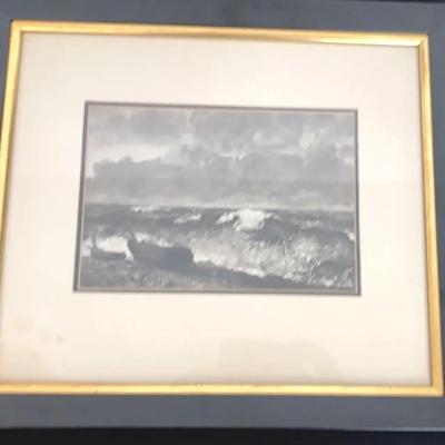 reproduction of the painting The Wave by French Realist painter Gustave Courbet