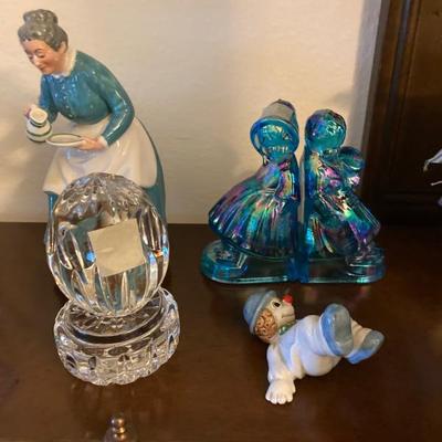 Sale Photo Thumbnail #84: Royal Copenhagen Figure, Wheaton Blue Glass, Fitz and Floyd Clown