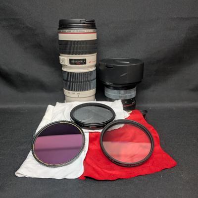 Canon Ultrasonic Zoom Lens 70-200mm, Samyang 14mm Lens & Filters