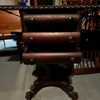 Antique Victorian Side/ Sewing Table