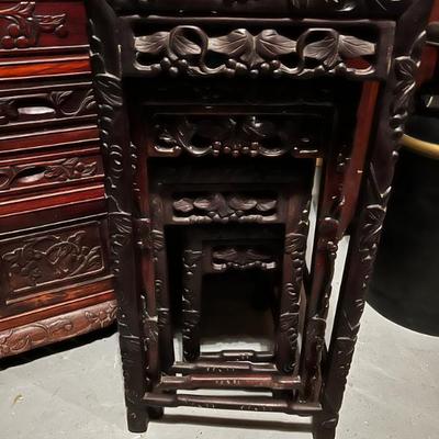 Chinese Carved Nesting Set  I
