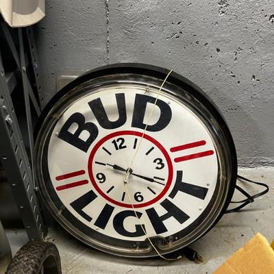 Vintage Bud Light Neon Clock