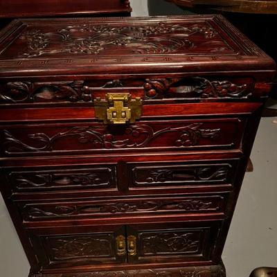 Hand Carved Jewelry or storage Chest