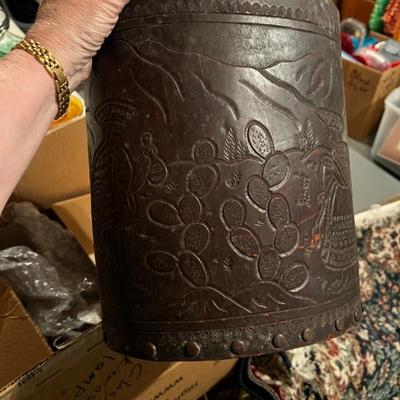 Tooled Leather Umbrella holder 