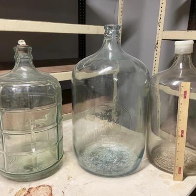 Three Large Vintage Glass Jugs
