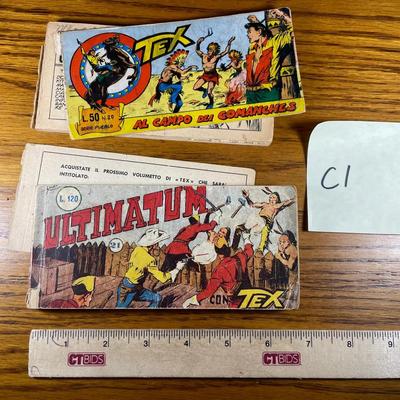 Two Vintage Italian Western Tex Small Comic Books