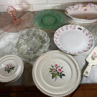Lot Of Vintage And Antique Depression Glass And Porcelain