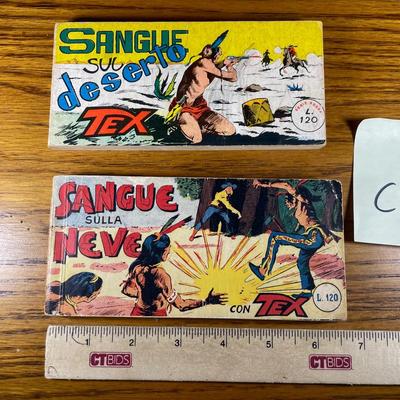 Two Vintage Italian Western Tex Small Comic Books