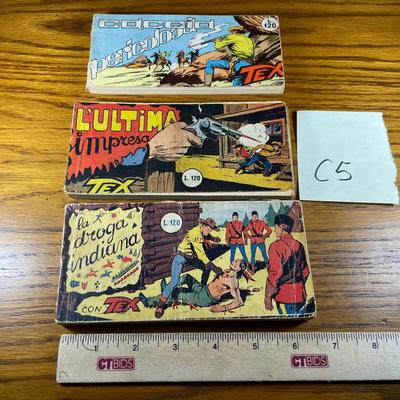 Three Vintage Italian Western Tex Small Comic Books