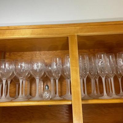 Set Of Etched Stemware