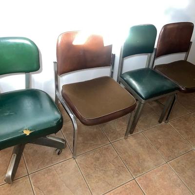 Four Vintage Office Chairs
