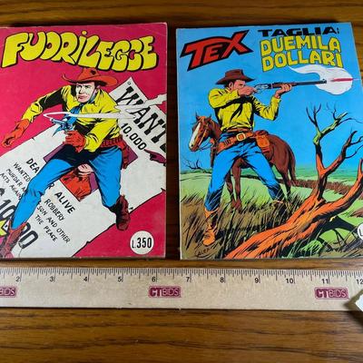 Two Vintage Italian Western Tex Comic Books